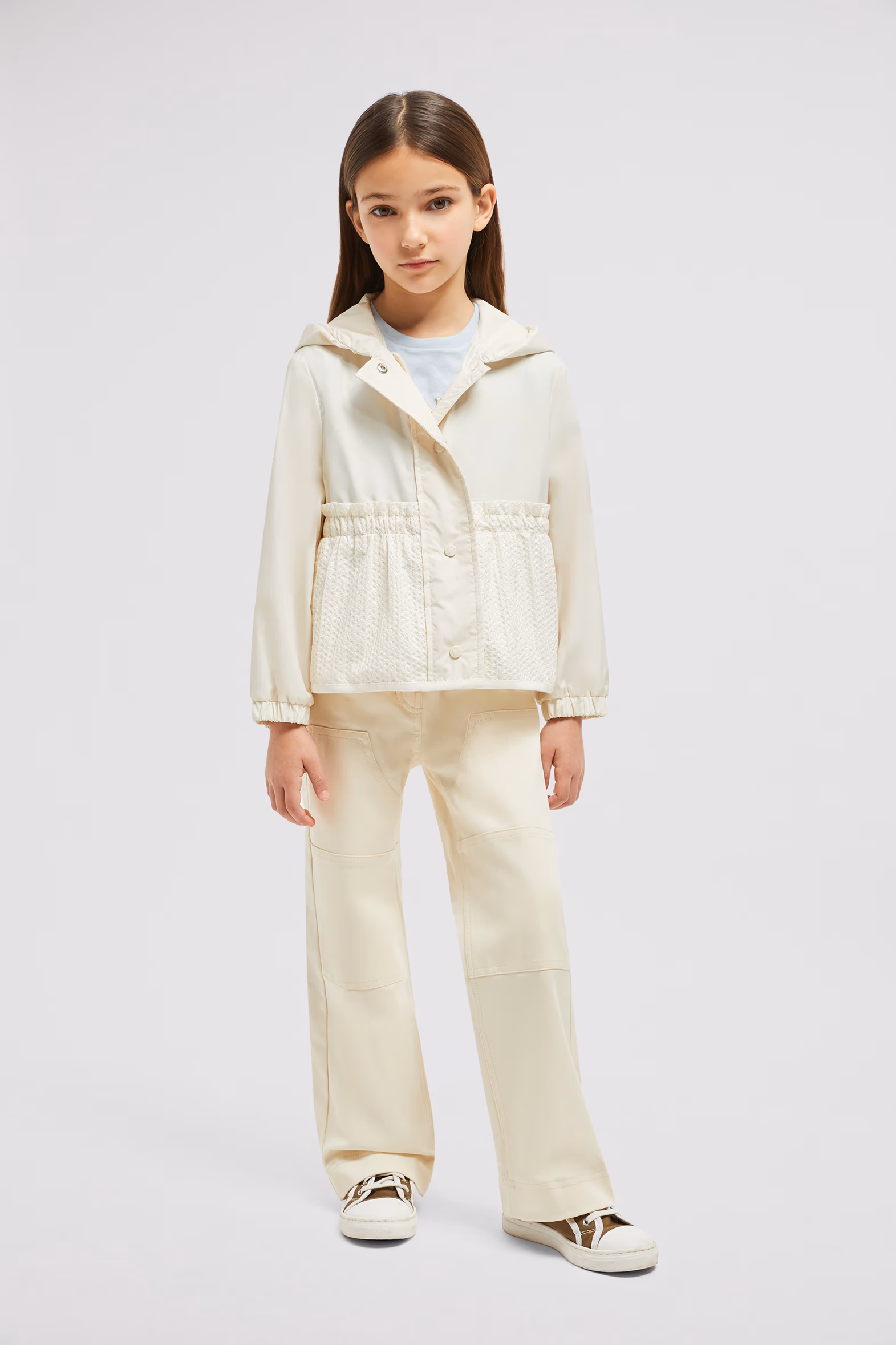 Odete Hooded Jacket Girl White Moncler 2
